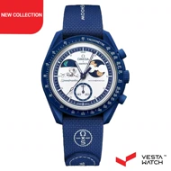 ساعت مچی امگا سواچ مدل MISSION TO EARTHPHASE - MOONSHINE GOLD SO33N704L