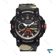 ساعت هامر مردانه 1440 دوزمانه خاکی ارتشی Hummer-6593-G
