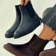 نیم بوت دوکش چرمی زیره برفی4383