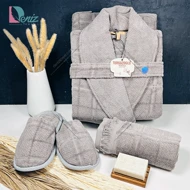 حوله ست یک نفره سه تکه مارتا رنگ سنگی