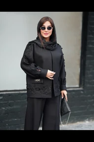 کت ژاکارد گیپور و گل