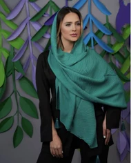 شال پلیسه نخی منگوله‌دار