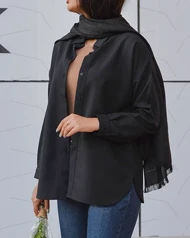 شومیز بیسیک زنانه رنگ مشکی کد(7159)