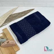 حوله دستی طرح کارولین رنگ سرمه ای