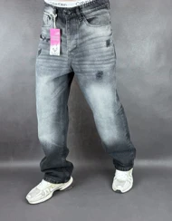 شلوار نیم بگ مردانه ذغالی زاپ‌دار 125