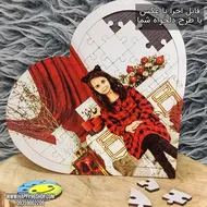 پازل چوبی قلبی عکس دخترانه قابل اجرا با عکس دلخواه شما