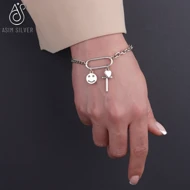 دستبند نقره ایموجی