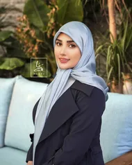 روسری ساتن پوکو آبی روشن