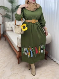 پیراهن لینن آدمک 3128