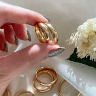 حلقه ساده طلایی برند ژوپینگ