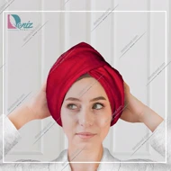 حوله سر طرح ساده مدل کلاه پیچ رنگ قرمز