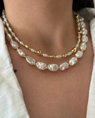 گردنبند مروارید دفرمه زنانه