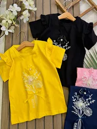 تیشرت گل مرواریدی