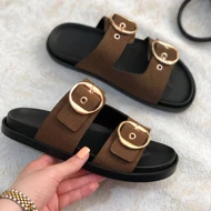 اسلیپر زنانه زارا (ZARA) مدل ترمه رنگ قهوه‌ای