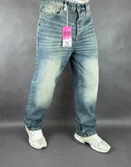 شلوار بگ مردانه کثیف شور ساده 126