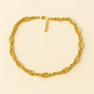 گردنبند زنانه زنجیری استیل طلایی مدل کلاسیک