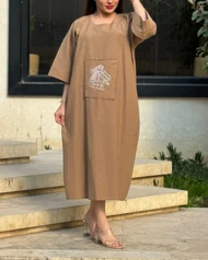 پیراهن رخ لینن گلدوزی 4003