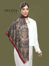 روسری نخی طرح فرش