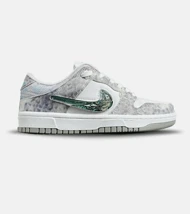 کفش کتانی مردانه و زنانه طوسی سفید سبز نایک NIKE dunk low steam puppet مدل 7205