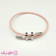 دستبند دخترانه هرمس مدل صورتی نقره ای