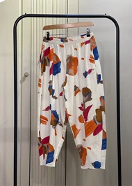 شلوار لینن مام فیت تک‌رنگ