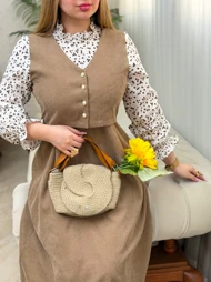 پیراهن آستین گل 3573