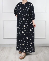 پیراهن بابونه دکمه دار تک چین 6160