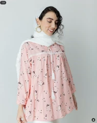 تونیک زنانه گل‌دار منگوله‌دار