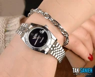 ساعت رولکس زنانه دیت جاست سیلور مشکی Rolex-1930-L