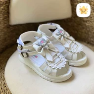 صندل دخترانه کرومی چرمی بند دار سایز 30 تا 35
