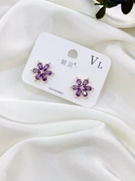 گوشواره گل بنفشه زنانه