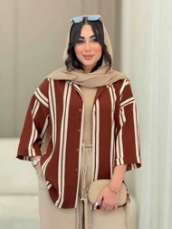 شومیز آستین پاکتی طرح راه راه