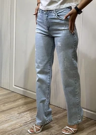 شلوار واید ابی روشن