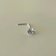 پیرسینگ بینی نقره تک نگین پین 3mm / L