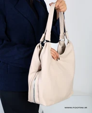 کیف زنانه چرم بزرگ برشکا 241 (شیری)