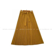 دامن پلیسه خردلی قد 80 کد (288)