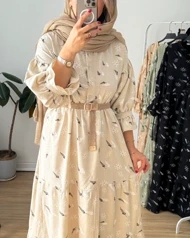 پیراهن مانتویی گلسا همراه کمربند