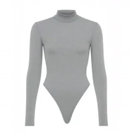 بادی نخی آستین بلند رنگ طوسی مه جامه 1395