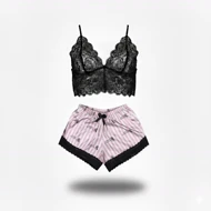 ست نیم‌تنه گیپور و شلوارک طرح ویکتوریا سکرت 113