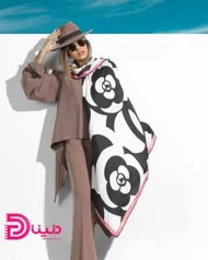 روسری سفید مشکی باربری