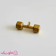 گردنبند دمبل ورزشی مدل طلایی استیل (اندازه پلاک متوسط) کد 200