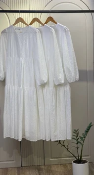 پیراهن خامه دوزی سفید