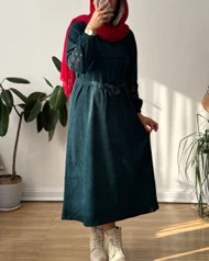 پیراهن مخمل کبریتی گندم