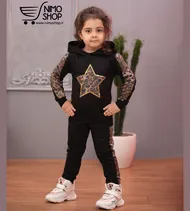 هودی شلوار دخترانه مدل ستاره پلنگی