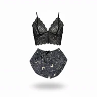 ست نیم‌تنه گیپور و شلوارک طرح کهکشان 101