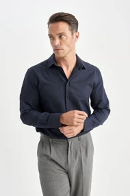 بازگشت به Navy Blue Blue Modern Fit Polo Yaka Texture پیراهن آستین بلند E0475AX24AU E0475AX24AU