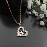 پلاک قلب دو تکه نگین‌دار ژوپینگ کد 362