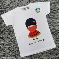 تیشرت با طرح دخترانه یلدا کد T - 3024