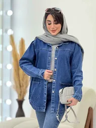 مانتو جین برش‌دار زنانه