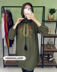 تونیک نخی گلدوزی